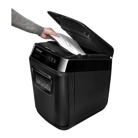 Distruggidocumenti uso moderato FELLOWES AutoMax™ 200M - P-5 - 32 L - taglio a microframmenti 2x14 mm nero - 4656301